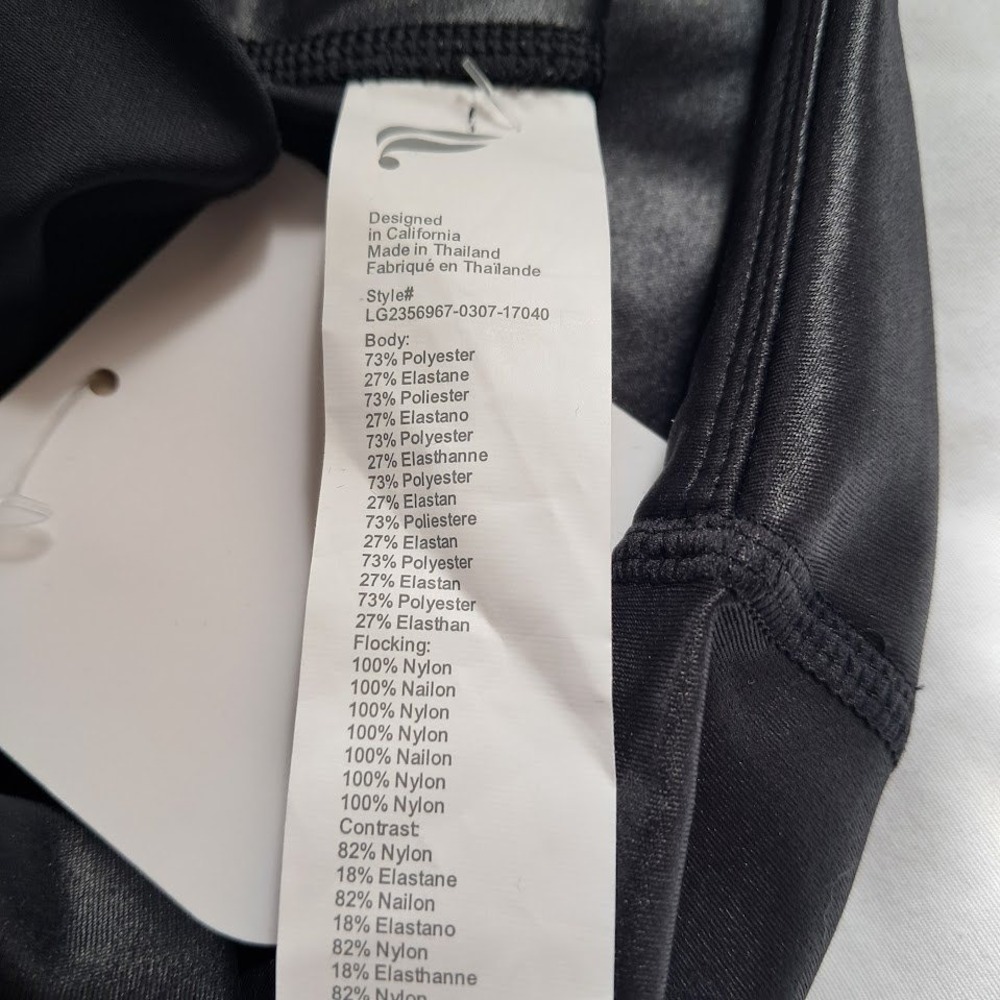 NWT Fabletics M Motion365+ Contour High-Waisted Leggings Black Shine Moto - Picture 8 of 8